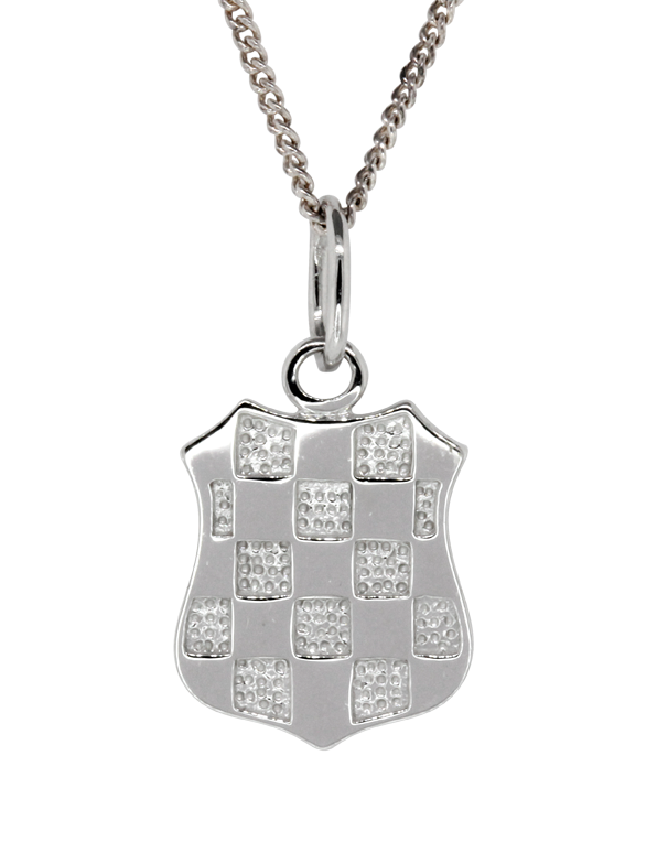Gold Pendant - 9ct White Gold Croatian Crest Pendant - Large - 747077