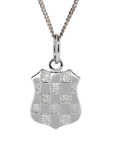 Gold Pendant - 9ct White Gold Croatian Crest Pendant - Large - 747077