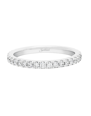 18ct White Gold Diamond Set Wedding Band - 753005