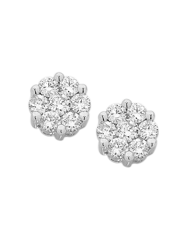 Diamond Studs - White Gold Diamond Cluster Studs - 754336 - Salera's Melbourne, Victoria and Brisbane, Queensland Australia