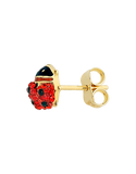 10ct Yellow Gold CZ Set Ladybird Earrings - 781313