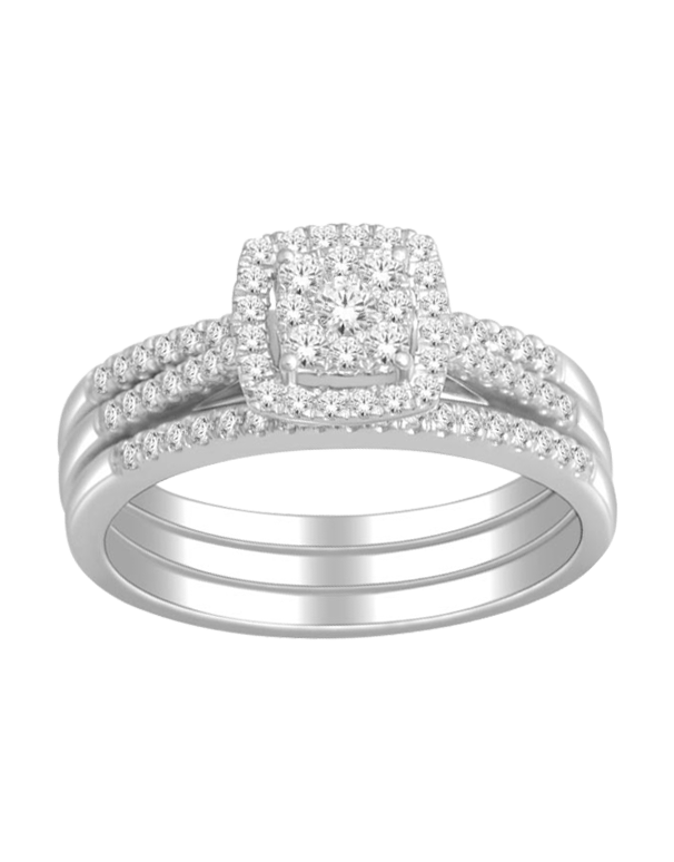 Bridal Set - 14ct White Gold Diamond Bridal Set Rings - 756645