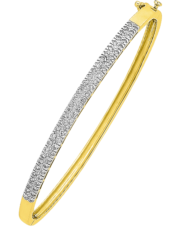 Diamond Bangle - Yellow Gold Diamond Set Bangle - 756688 - Salera's
