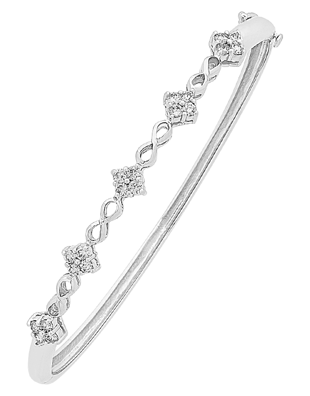 Diamond Bangle - White Gold Diamond Set Bangle - 756692 - Salera's