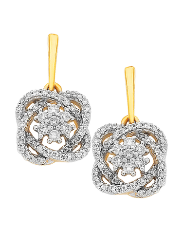 Gold diamond earrings deals design