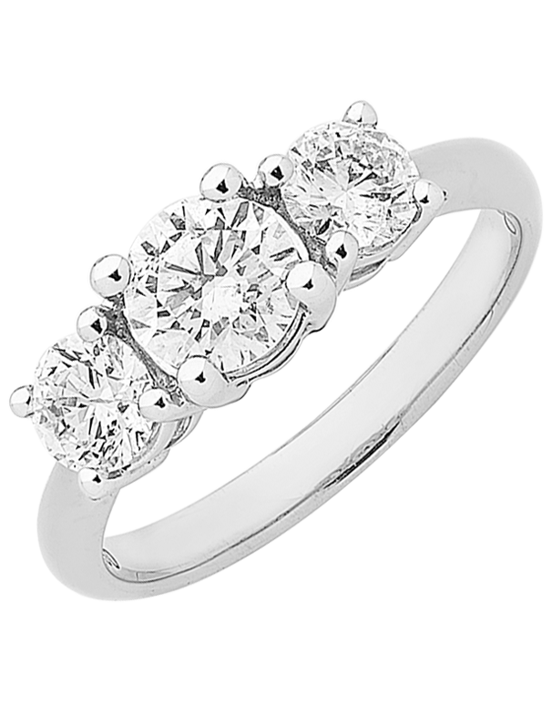 Diamond Ring - 1.00-2.00ct Diamond Trilogy Engagement Ring - Salera's