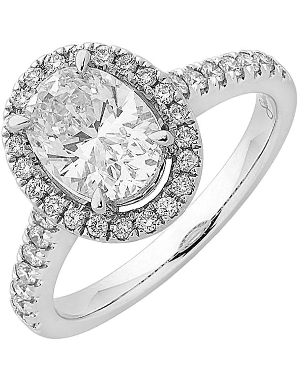 Diamond Ring - 0.50-1.00ct Oval Cut Halo Engagement Ring - Salera's