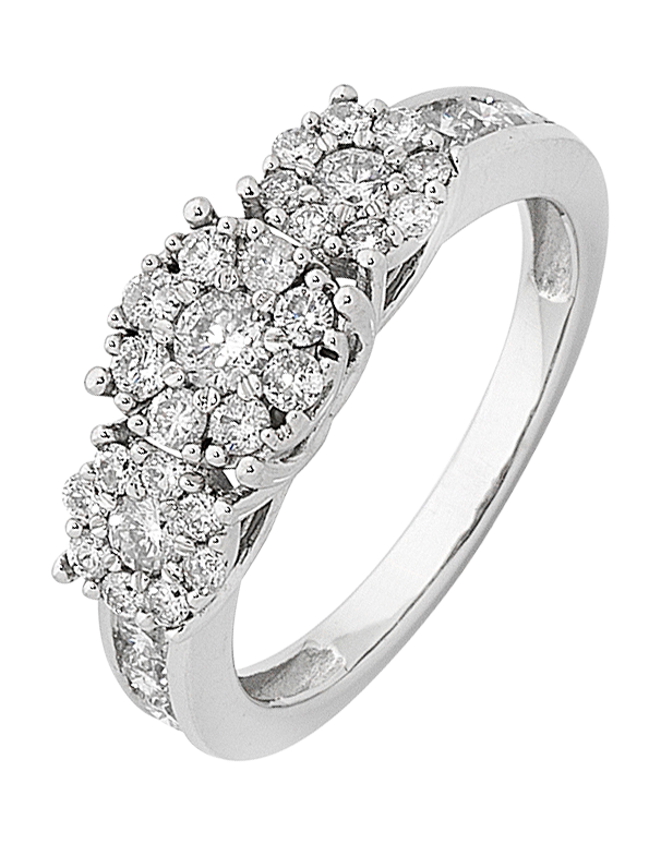 Diamond Ring - White Gold Diamond Cluster Ring - 759698 - Salera's