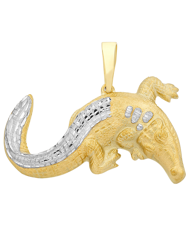 Men's Pendant - Two Tone Crocodile Pendant - 760160 - Salera's