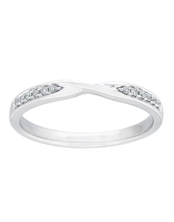 18ct White Gold Diamond Set Wedding Band - 761196