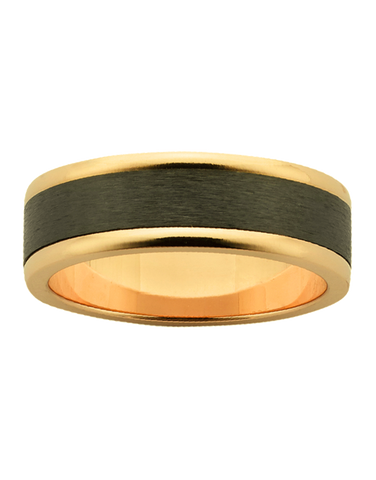 Ziro - Men's Zirconium & Yellow Gold Ring - 761788