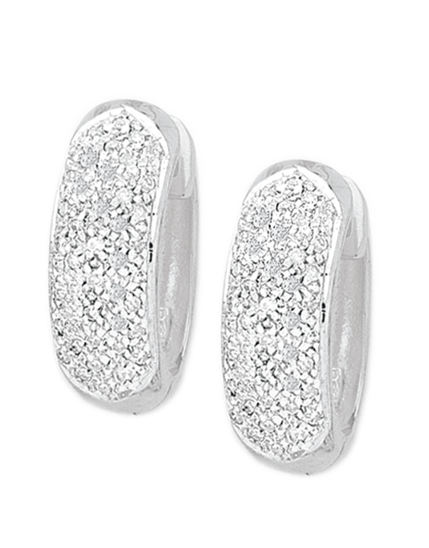 Diamond Earrings - Diamond Set White Gold Hoops - 762873  - Salera's Melbourne, Victoria and Brisbane, Queensland Australia Salera's Melbourne, Victoria and Brisbane, Queensland Australia