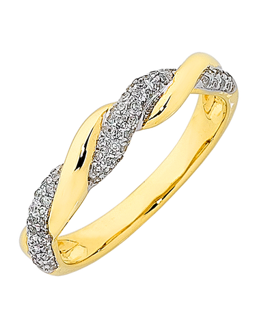 Diamond Ring - 9ct Yellow Gold Diamond Ring - 763820