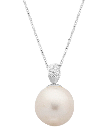 Pearl Pendant - White Gold South Sea Pearl & Diamond Pendant - 763896