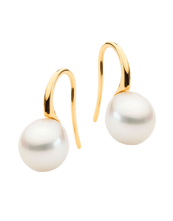Pearl Earrings - 9ct Yellow Gold South Sea Pearl Drop Earrings - 764137 - Salera's