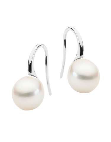 Pearl Earrings - 9ct White Gold South Sea Pearl Drop Earrings - 764138