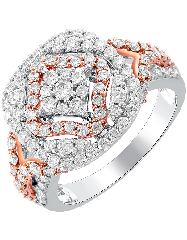 Diamond Ring - White and Rose Gold Diamond Ring - 764225 - Salera's