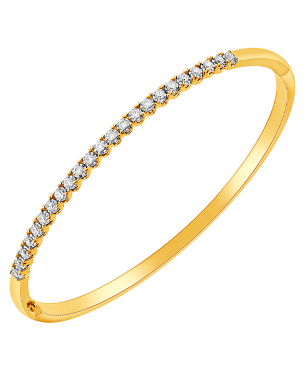 Diamond Bangle - 10ct Yellow Gold Diamond Set Bangle - 764473 - Salera's