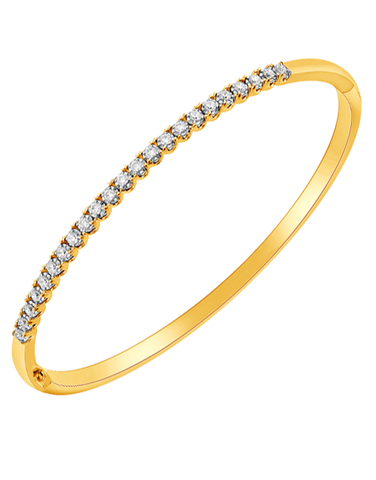 Diamond Bangle - 10ct Yellow Gold Diamond Set Bangle - 764473