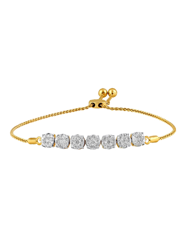 Bolo Bracelet - 10ct Two Tone Bracelet - 764698