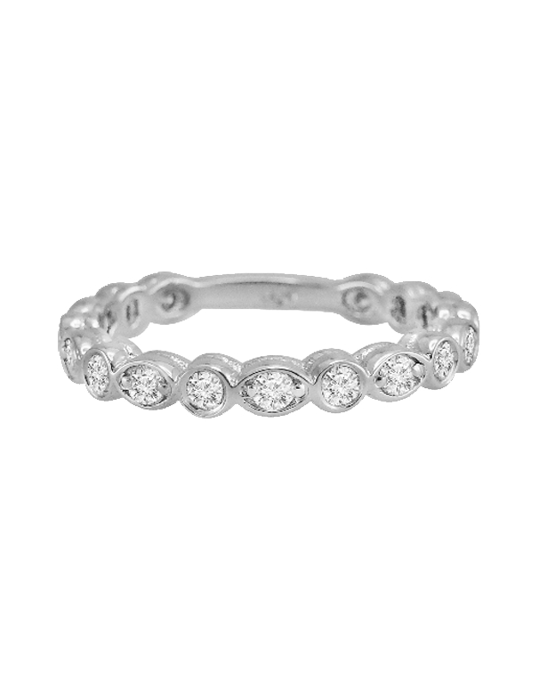 14ct White Gold Diamond Set Band - 764702