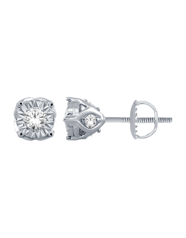 Diamond Studs - 10ct White Gold Diamond Stud Earrings - 764704