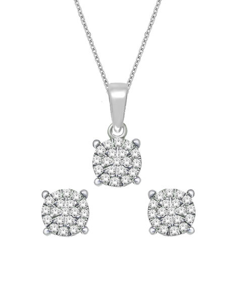 Diamond earring and online necklace set gold