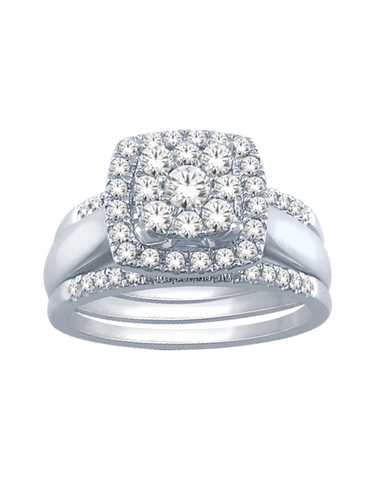 Bridal Set - 14ct White Gold Diamond Bridal Set Rings - 765019