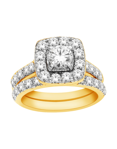 Bridal Set - 14ct Two Tone Diamond Bridal Set Rings - 766061