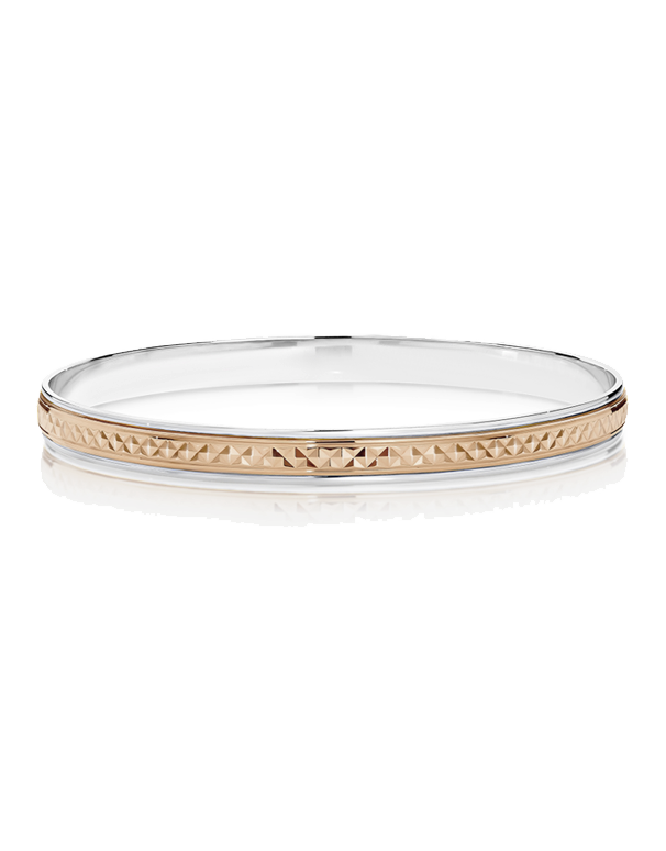 Gold Bangle - 10ct Silver & Rose Gold Bangle - 782389