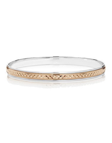 Gold Bangle - 10ct Silver & Rose Gold Bangle - 782389