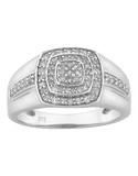 Men's Ring - 9ct White Gold Diamond Set Ring - 766147