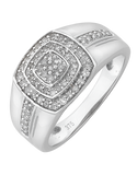 Men's Ring - White Gold Diamond Set Ring - 766147 - Salera's