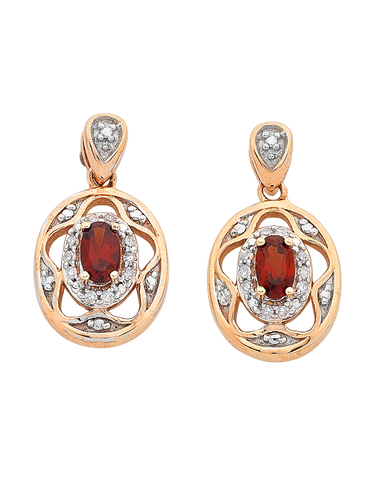 Garnet and diamond online earrings