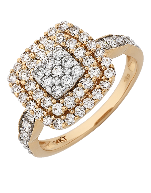 Diamond Ring - White and Rose Gold Diamond Ring - 767637 - Salera's