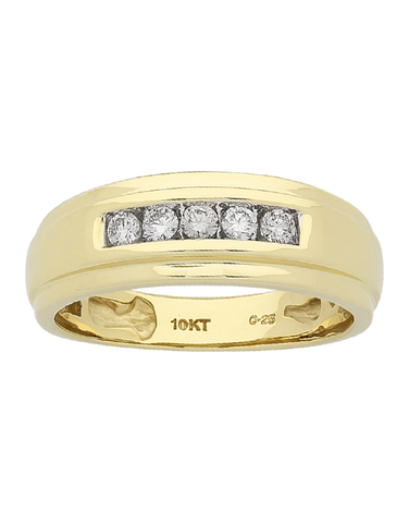 Men's Ring - 10ct Yellow Gold Diamond Ring - 767642