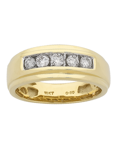 Men's Ring - 10ct Yellow Gold Diamond Ring - 767644