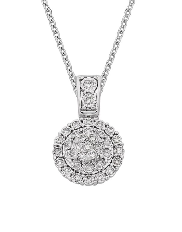 Diamond Pendant - Diamond Set White Gold Pendant - 767653 - Salera's