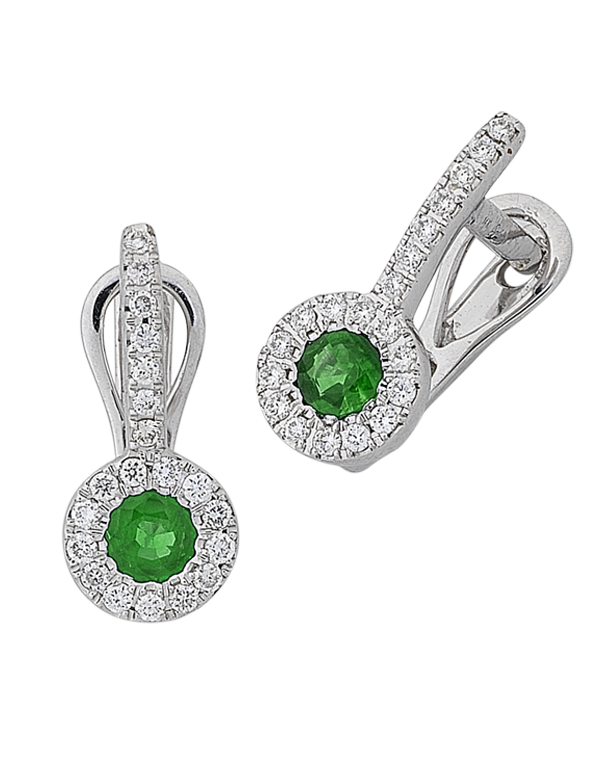 Emerald Earrings - Natural Emerald and Diamond Earrings - 767944 - Salera's