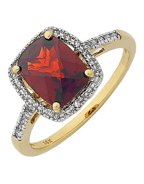 Cushion cut garnet ring 2025