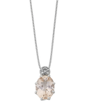 Morganite Pendant - White Gold Morganite & Diamond Pendant - 768119