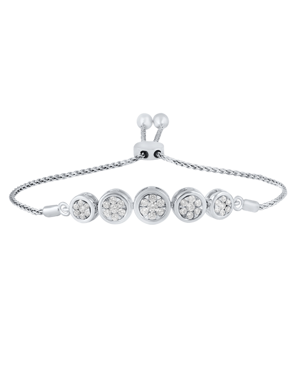 Bolo Bracelet - 10ct White Gold Diamond Bracelet - 768483 - Salera's