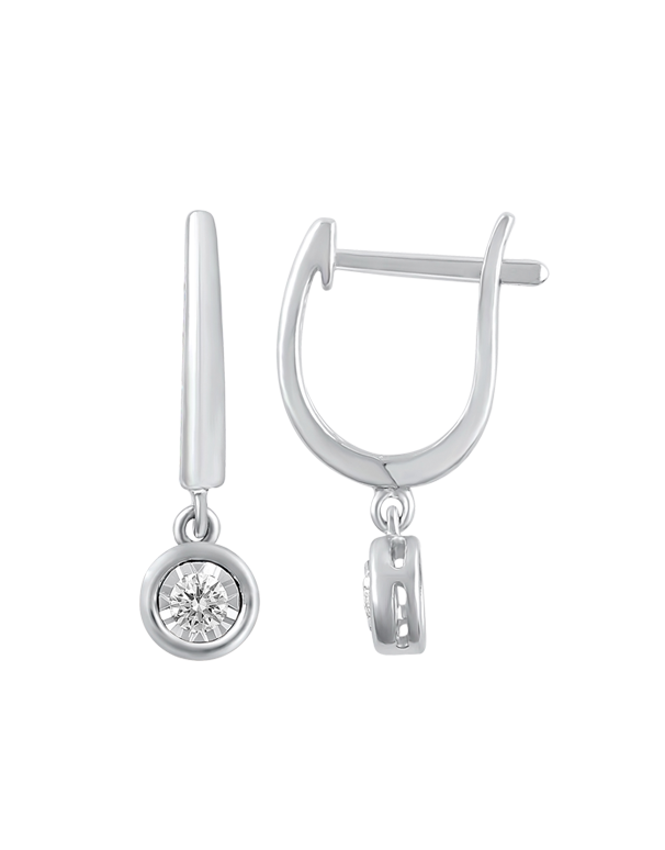 Diamond Earrings - 0.15ct White Gold Diamond Drop Earrings - 768486 - Salera's