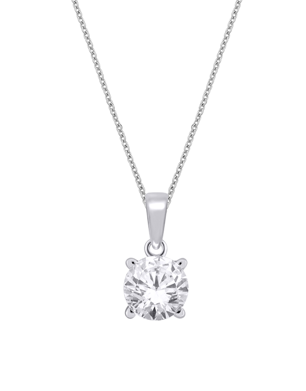 Diamond Pendant - 10ct White Gold Solitaire Pendant - 768585 - Salera's