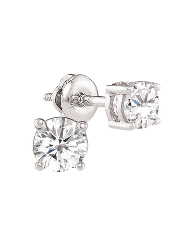 White gold diamond stud earrings with screw backs deals