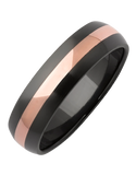 Ziro - Men's Zirconium and Rose Gold Ring - 768967