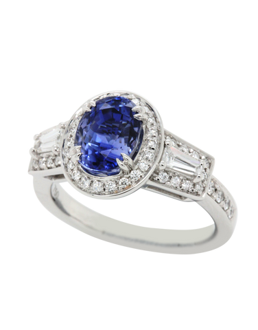 Esclusivo - 18ct White Gold Ceylon Sapphire & Diamond Ring - 769251