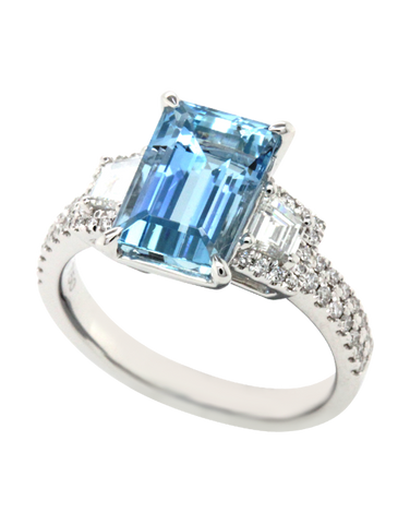 Aquamarine 2025 baguette ring
