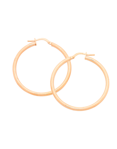 Gold Earrings - 9ct Rose Gold Hoop Earrings - 769426