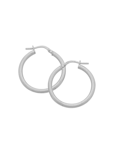 Gold Earrings - 10ct White Gold Hoop Earrings -782266